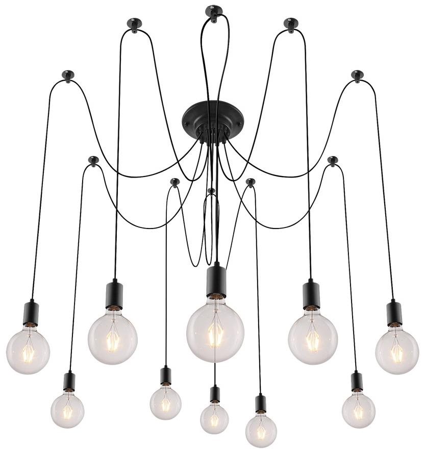 Rabalux – Luster 10× E27/60 W/230 V Čierny