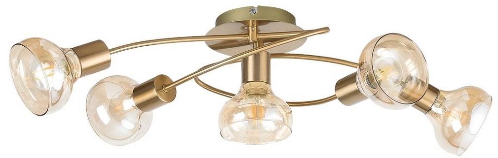 Rabalux – Prisadený luster 5× E14/40 W/230 V Zlatý