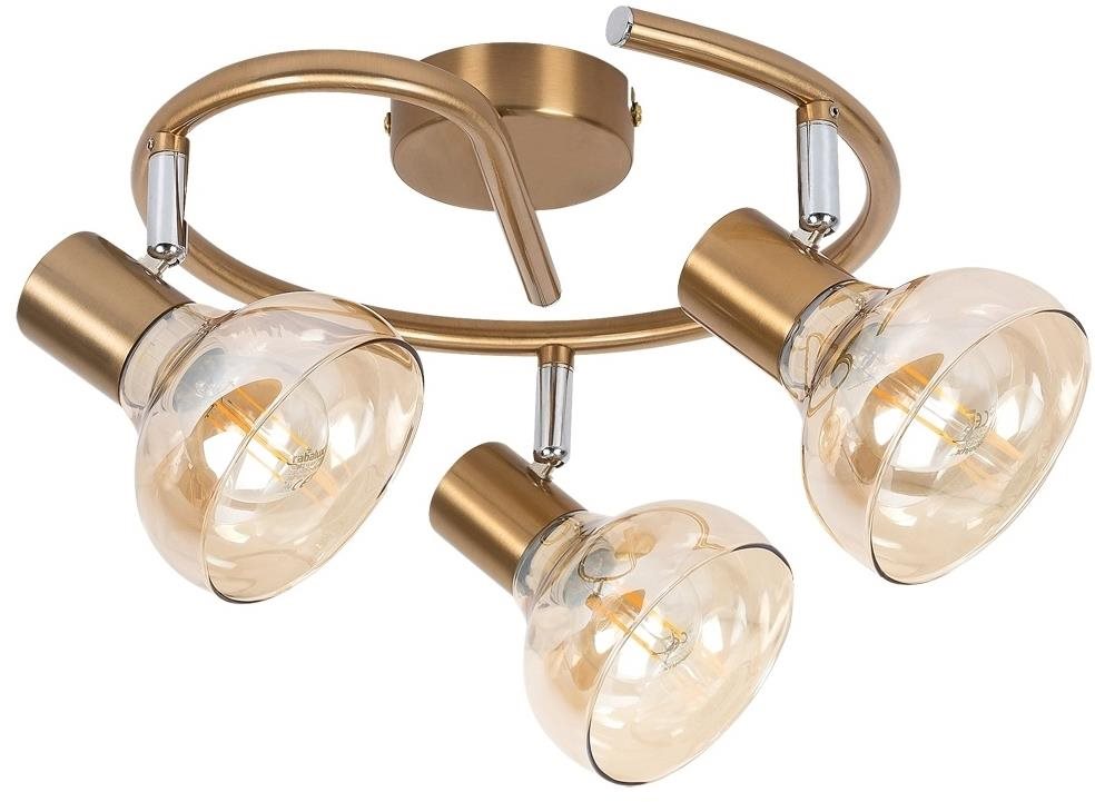 Rabalux – Bodové svietidlo HOLLY 3× E14/40 W/230 V zlaté
