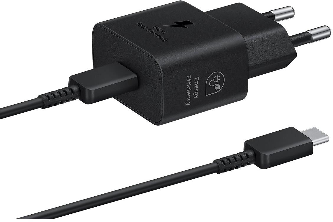 Samsung cestovná nabíjačka USB-C 25 W + USB-C dátový kábel Black (Bulk)