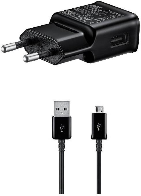 Samsung cestovná nabíjačka 15 W + microUSB dátový kábel Black (Bulk)