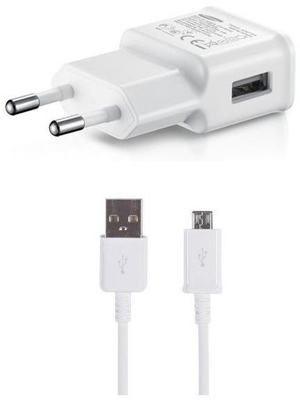 Samsung cestovná nabíjačka 15 W + microUSB dátový kábel White (Bulk)