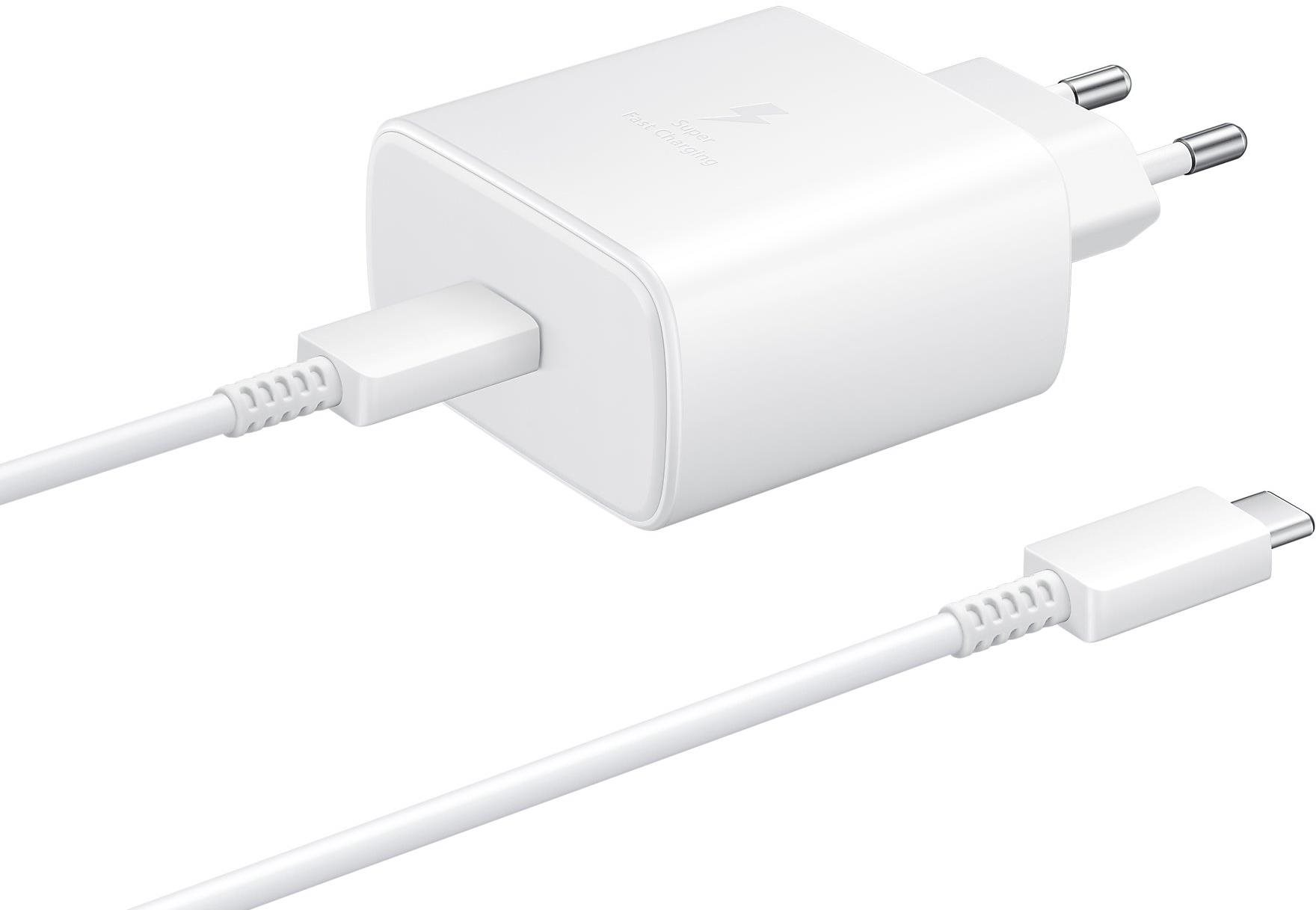 Samsung cestovná nabíjačka 45 W + USB-C/USB-C dátový kábel White (Bulk)
