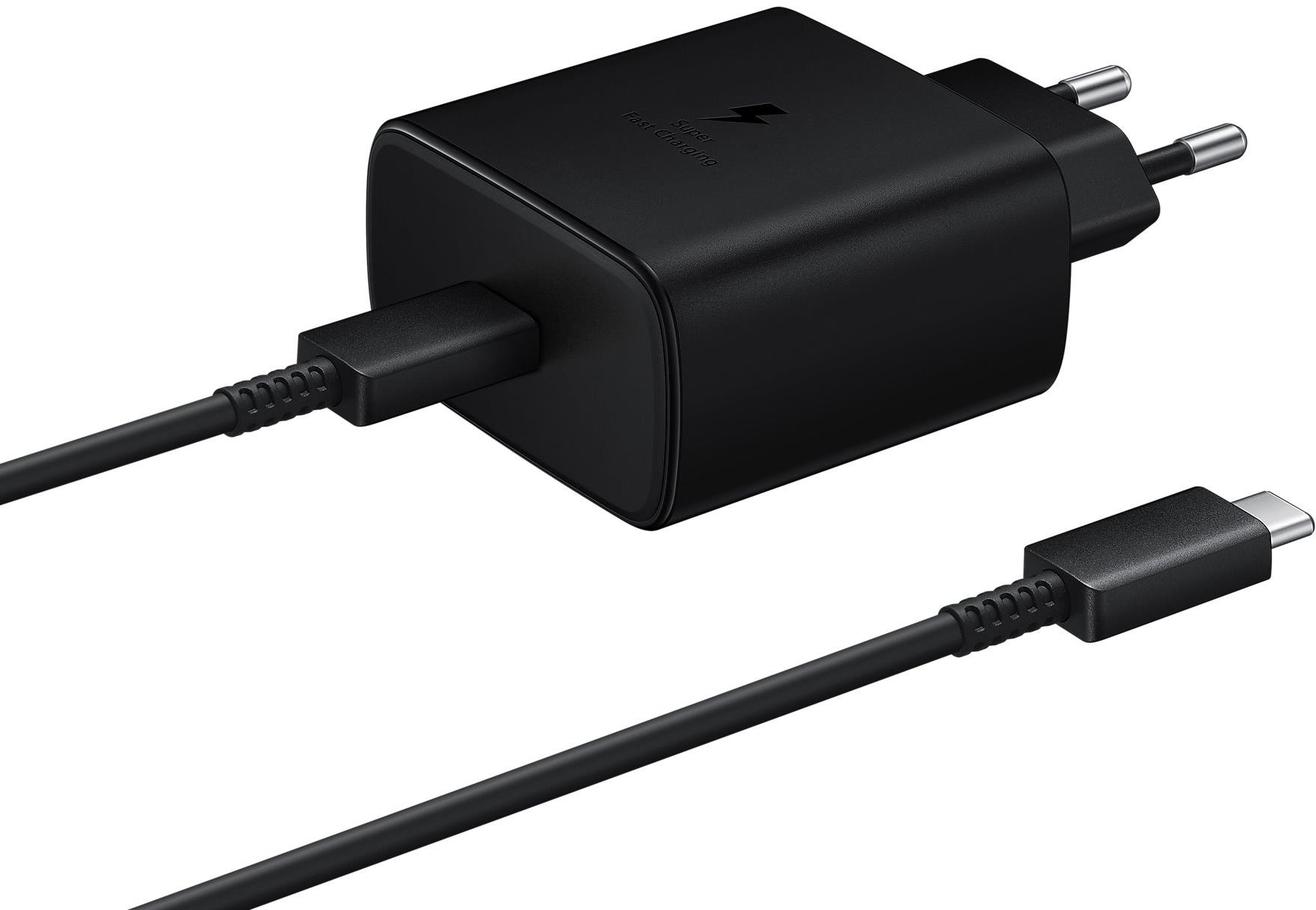 Samsung cestovná nabíjačka 45 W + USB-C/USB-C dátový kábel Black (Bulk)