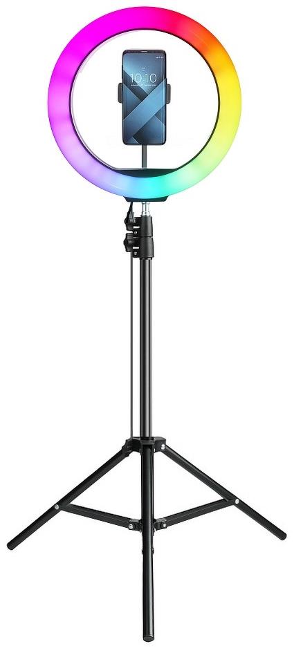 MG Selfie Ring Fill kruhové RGB LED svetlo 12" + statív, čierne