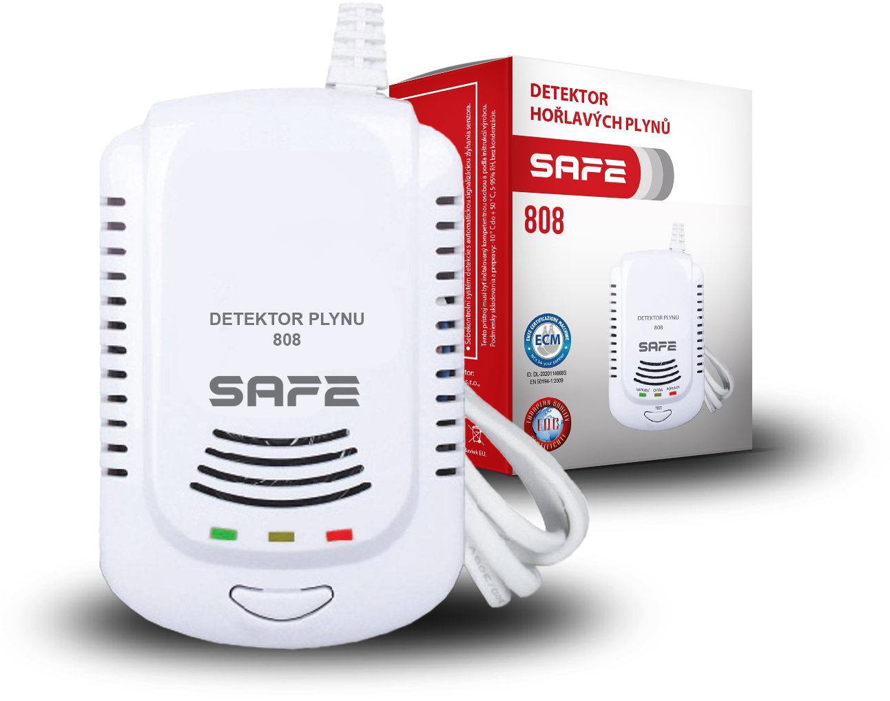 Detektor horľavých a výbušných plynov SAFE 808 - hlásič zemného plynu