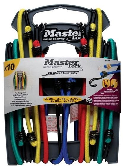 Master Lock – Súprava 10 ks upínacích gúm s háčikmi Master Lock 3043EURDAT