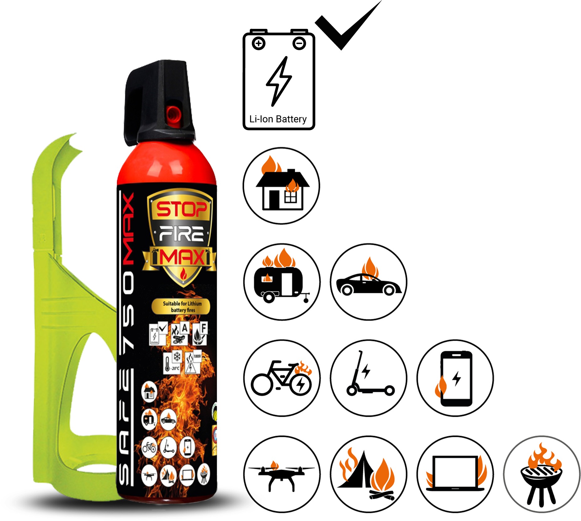 SET Hasiaci sprej SAFE 750 MAX + držiak SAFE75F