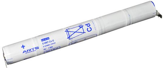 SAFT NiCd 6V 1600mAh (5STVTCs), faston 4,8mm