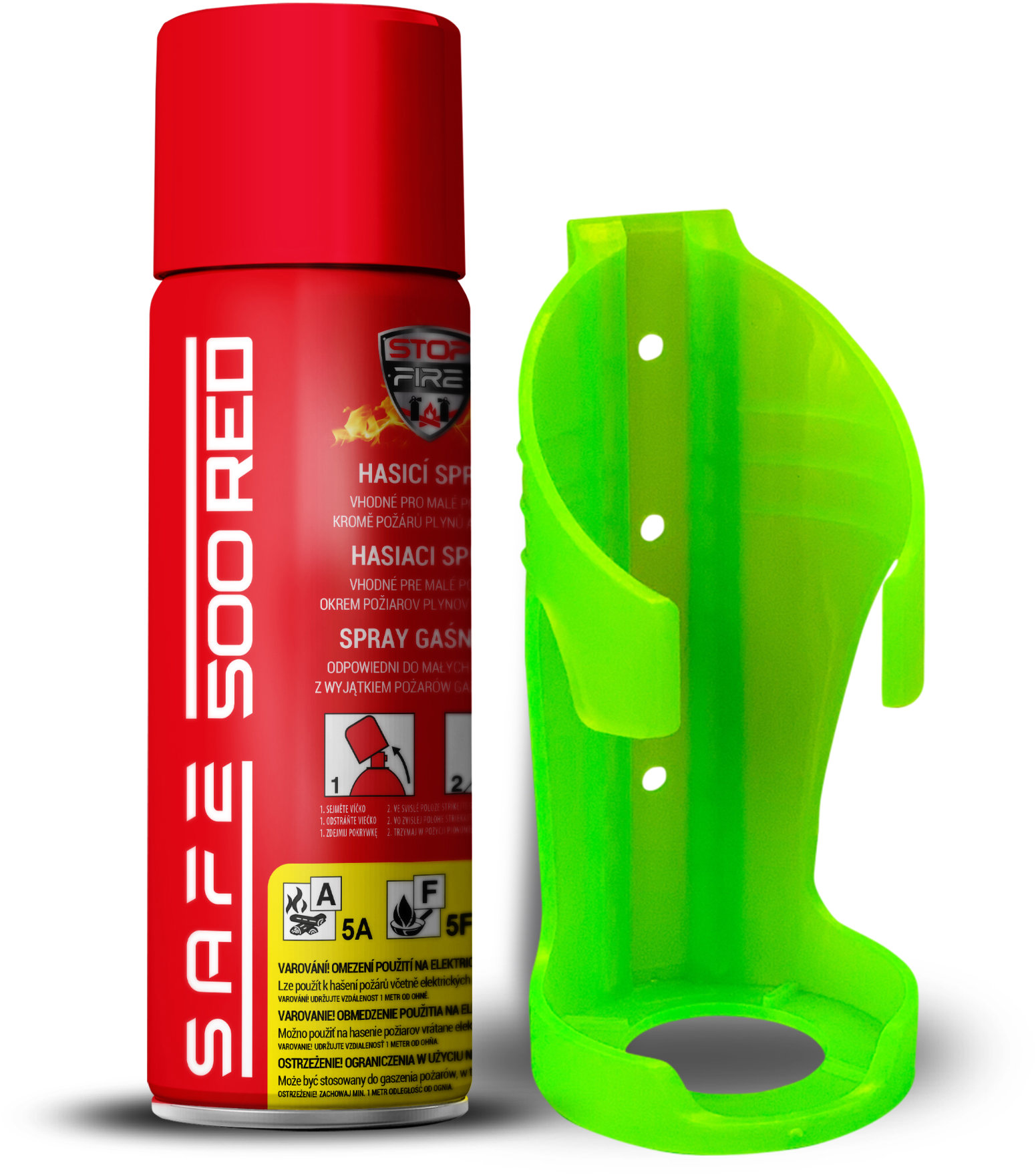 SAFE HOME Sada Hasiaci sprej Safe 500 Red + držiak Safe 50F