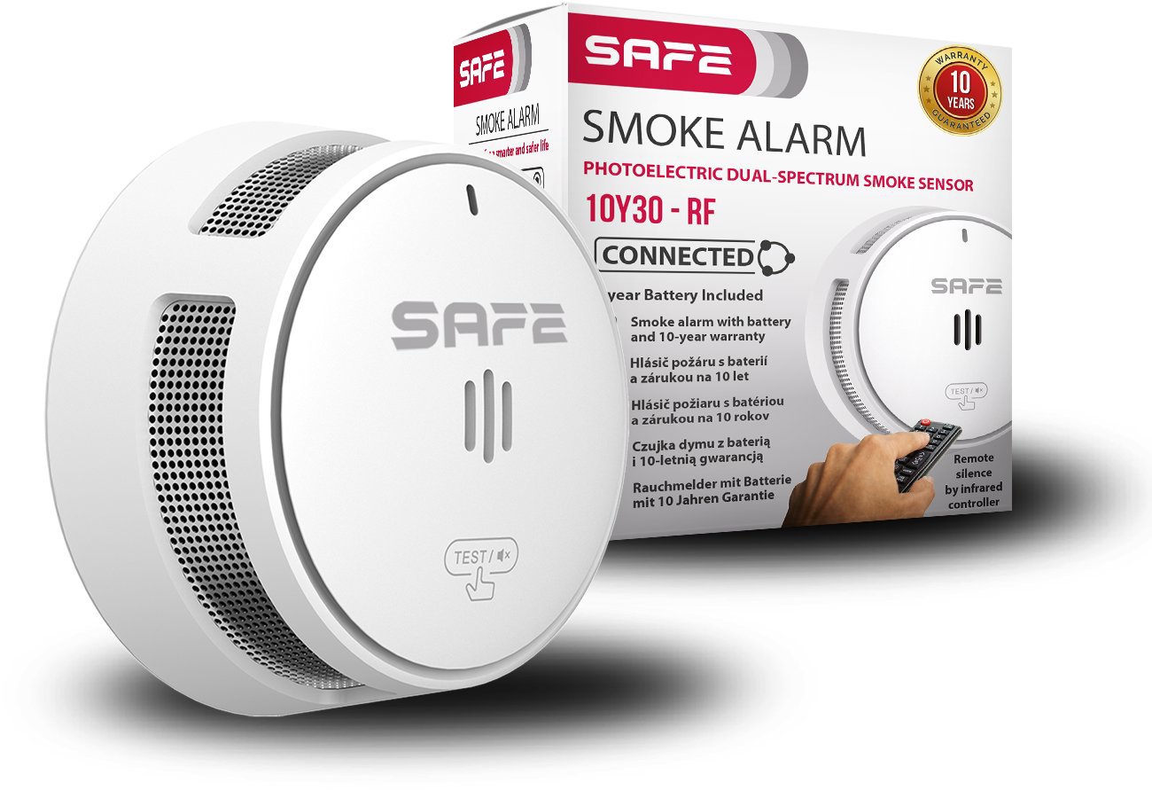 SAFE Bezdrôtovo prepojiteľný hlásič požiaru FireSafe 10Y30-RF