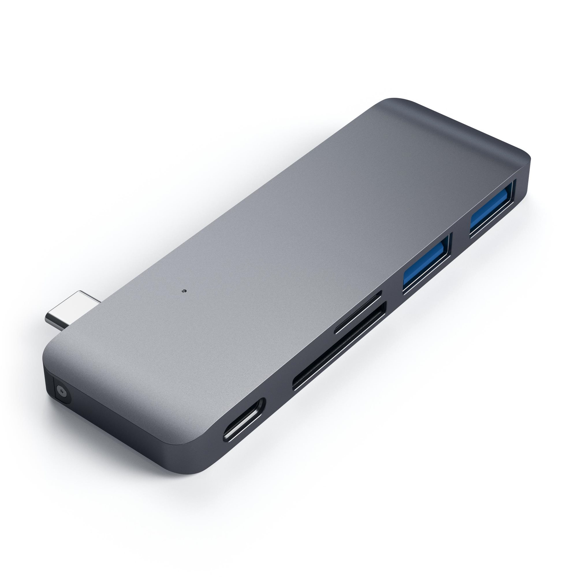 Satechi Aluminium Type-C Passthrough USB Hub (3× USB 3.0, MicroSD) – Space Grey