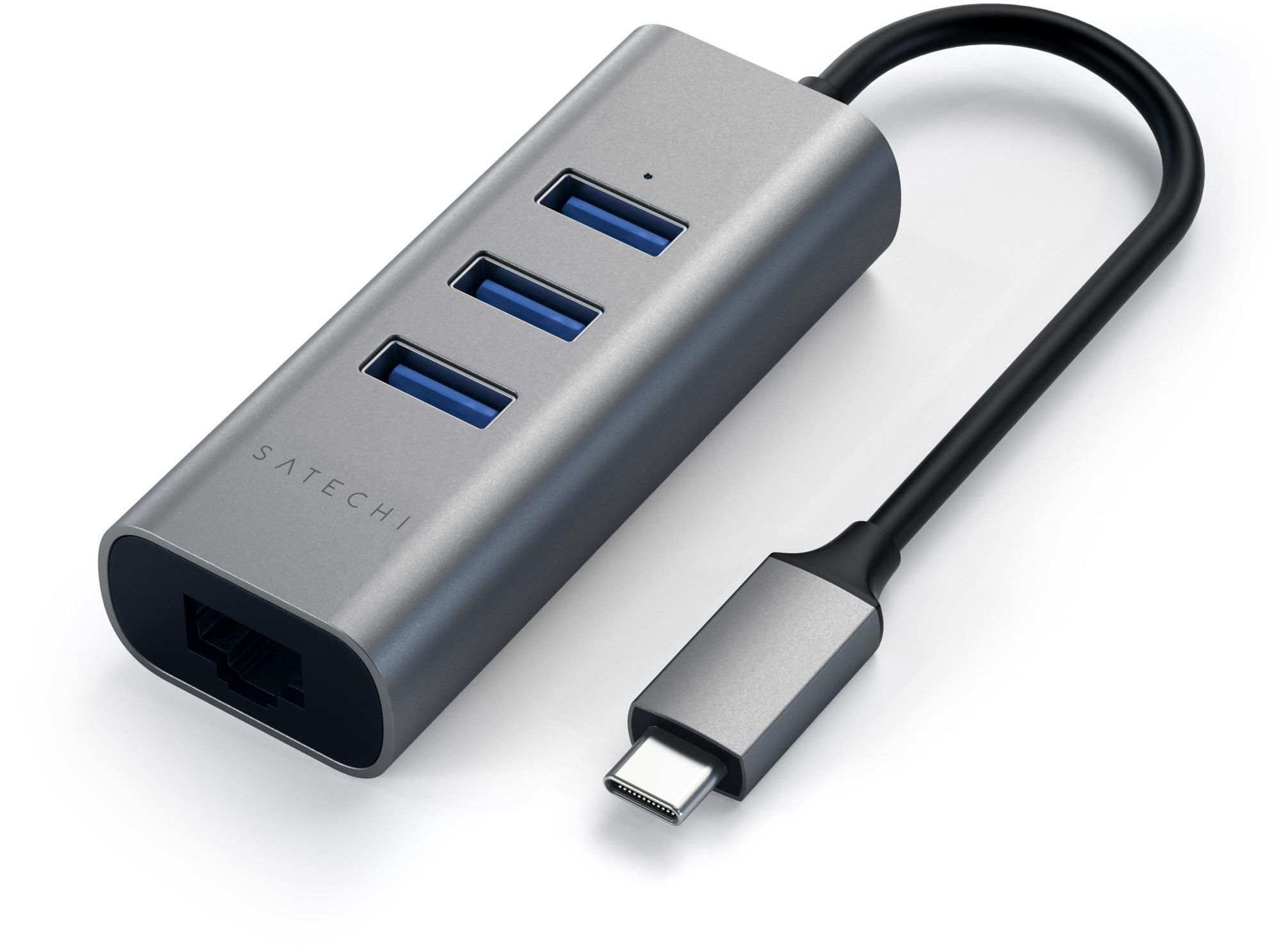 Satechi Aluminium Type-C Hub (3× USB 3.0, Ethernet) – Space Gray