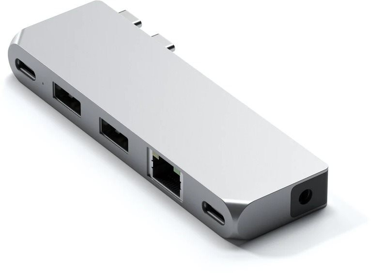 Satechi Aluminium Pro Hub Mini (1× USB4 96 W, 1× HDMI 6K 60 Hz, 2× USB-A 3.0, 1× Ethernet, 1× USB-C, 1× Au