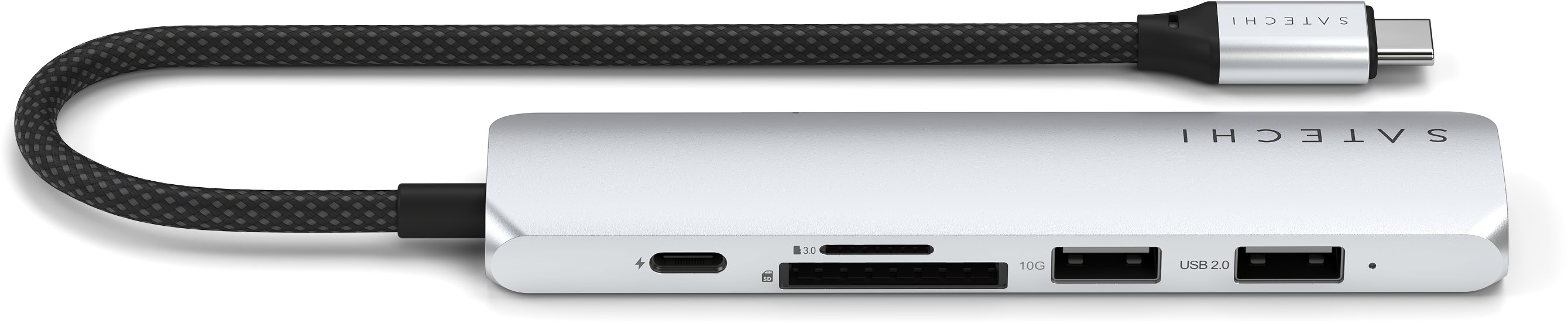 Satechi 6 v 1 USB-C Slim Multiport adaptér – Strieborný
