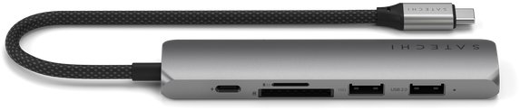 Satechi 6 v 1 USB-C Slim Multiport adaptér – Sivý (Space Grey)