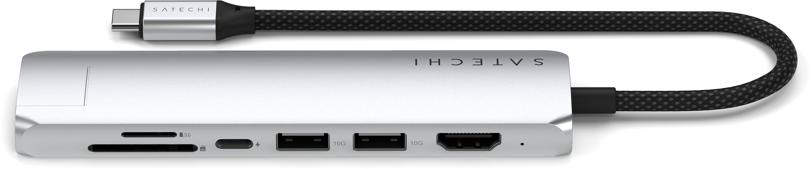 Satechi 7 v 1 USB-C Slim Multiport adaptér s Ethernetom – Sivý (Space Grey)