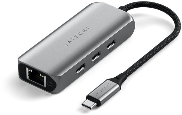 Satechi 4 v 1 USB-C Hub s 2,5 Gigabitovým Ethernetom – Sivý (Space Gray)