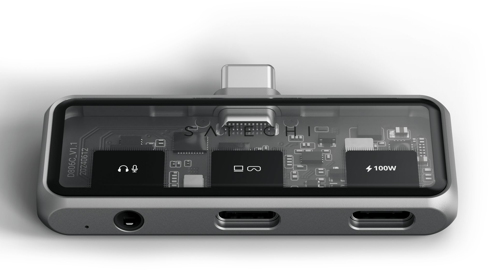 Satechi Mobile XR Hub with dual USB-C and Audio – Space Gray