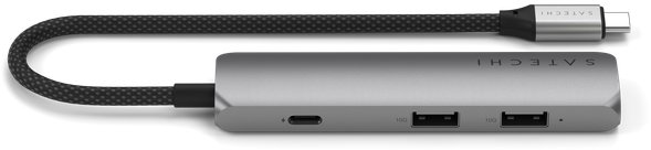 Satechi 4 v 1 USB-C Slim Multiport adaptér 4K – Sivý (Space Grey)