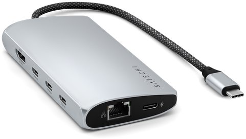Satechi USB-C MultiPort Adaptér 8K s Ethernetom V3 – Strieborná