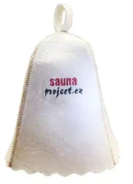 SAUNAPROJECT Čiapka do sauny s logom, plsť