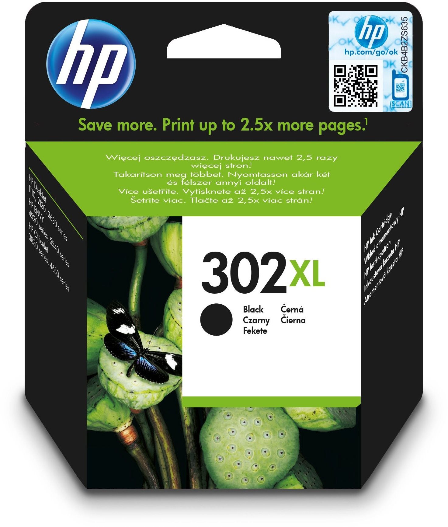 HP F6U68AE č. 302XL čierna