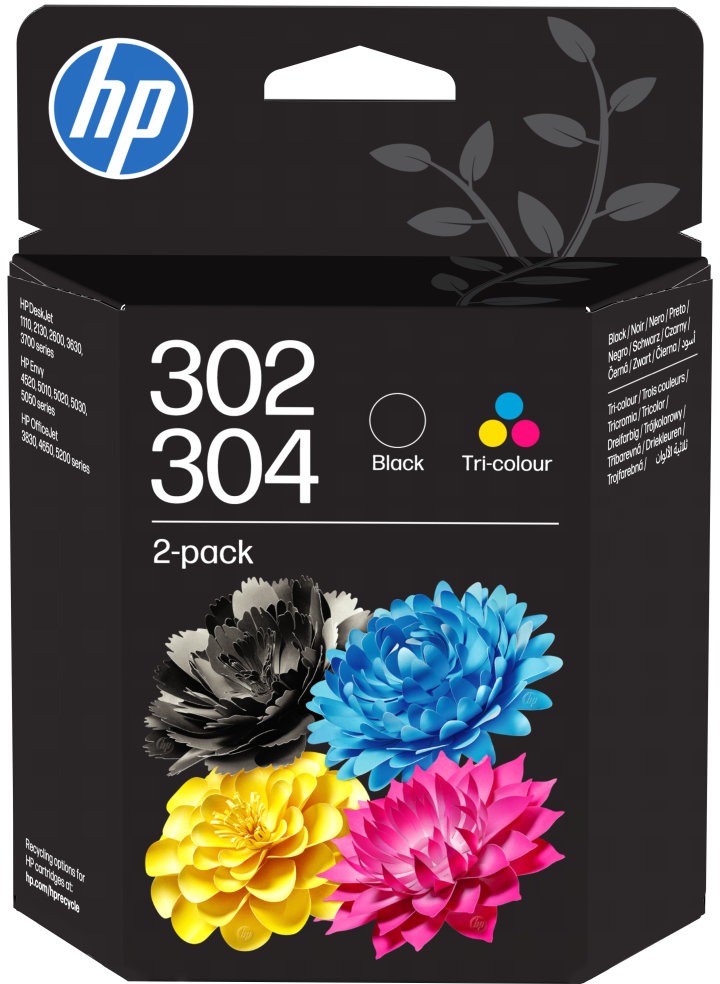 HP B82L1AE č. 302 a 304 černá a tri-color
