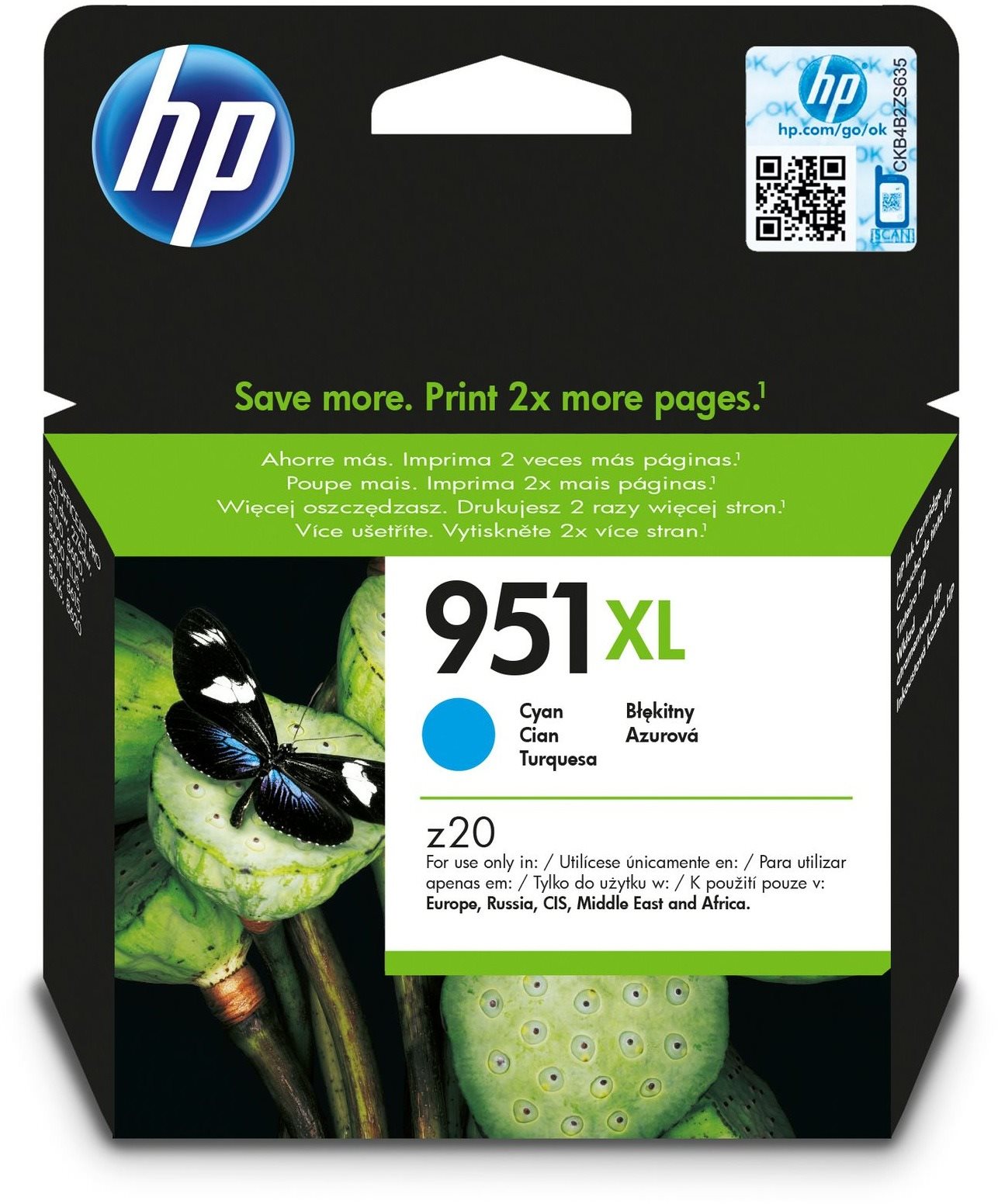 HP CN046AE č. 951XL azúrová