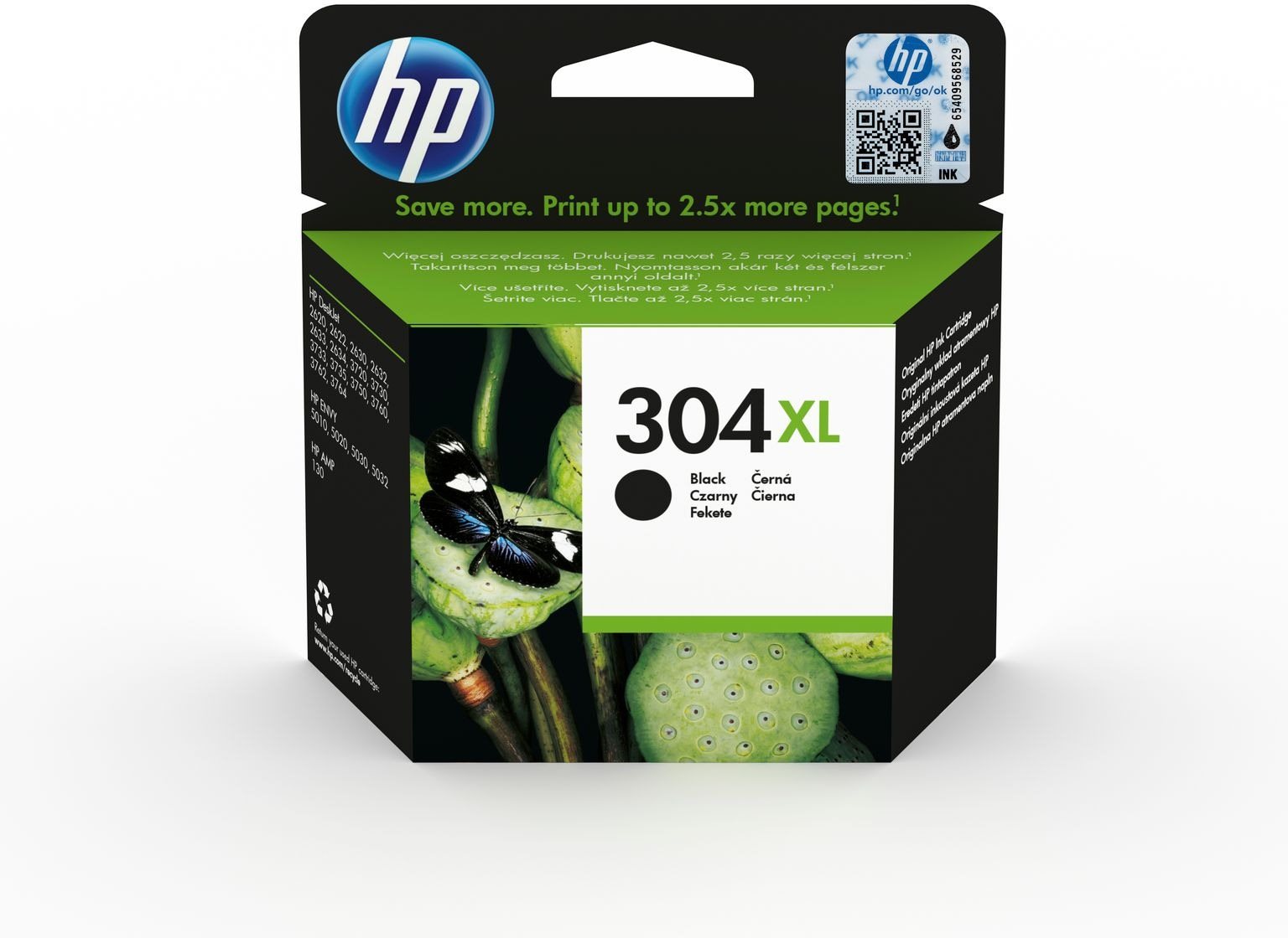 HP N9K08AE č. 304 XL čierna