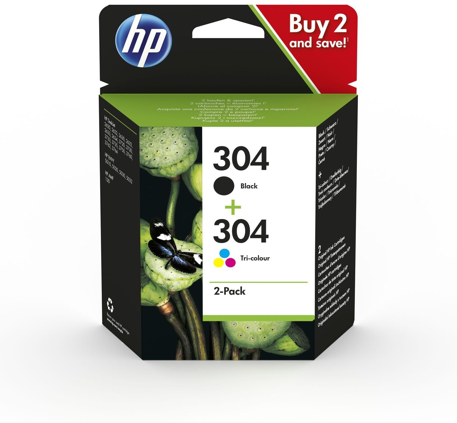 HP 3JB05AE č. 304 multipack čierna + tricolor
