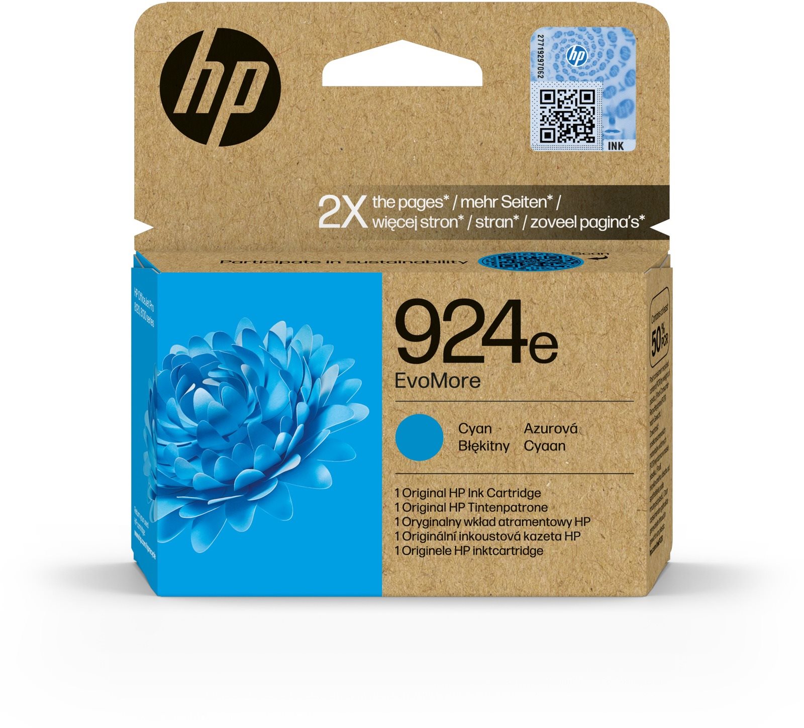 HP 4K0U7NE č. 924 XL EvoMore azúrová