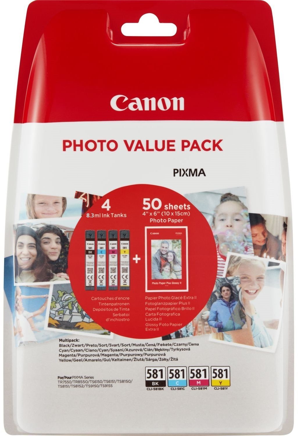 Canon CLI-581 XL Multipack + fotopapier PP-201