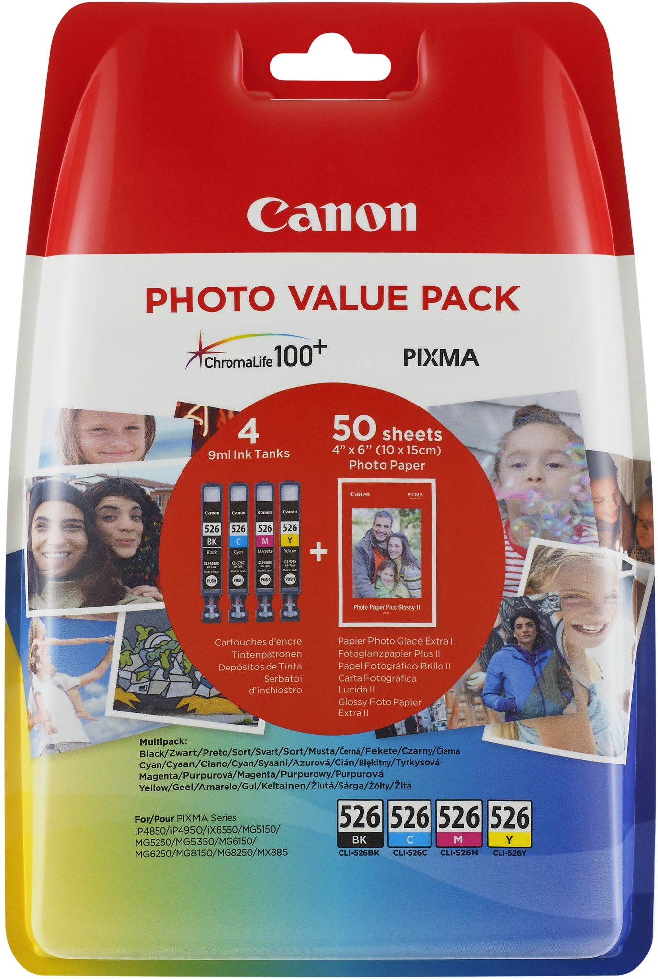 Canon CLI-526 multipack + fotopapier PP-201