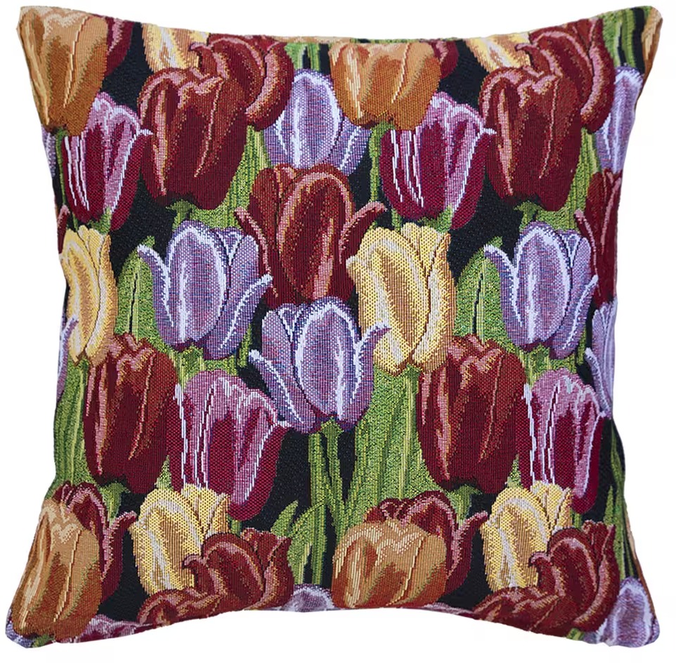 SCANquilt Dekorační povlak na polštář MOTIV tulipány pestrá 40 × 40 cm