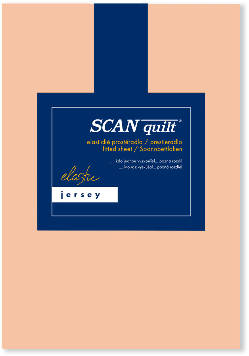 SCANquilt Prestieradlo Jersey Elastic Lycra lososové 180 × 200 cm