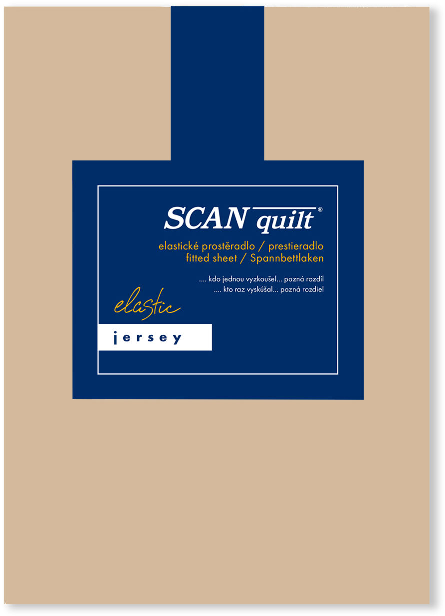 SCANquilt Prestieradlo Jersey Elastic Lycra orieškové 120 × 200 cm