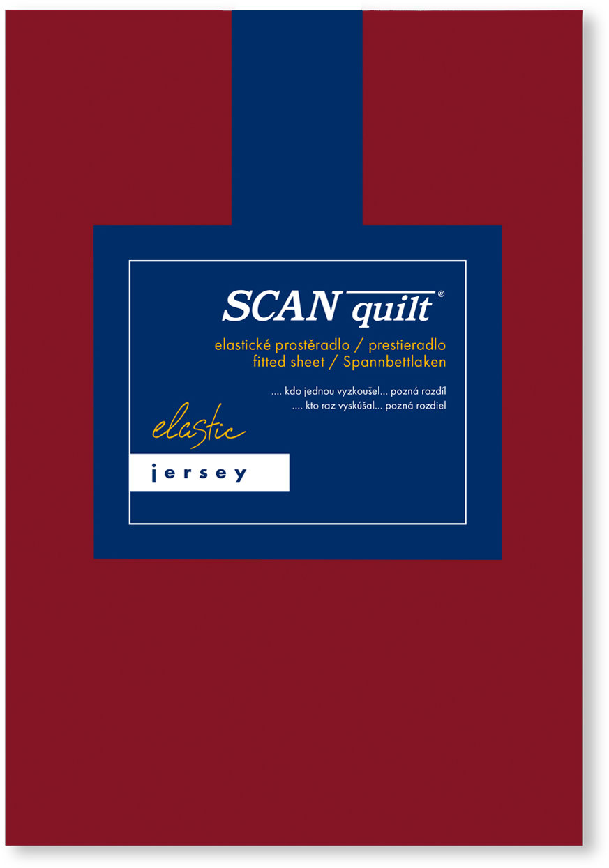 SCANquilt Prestieradlo Jersey Elastic Lycra tmavo červené 90 × 200 cm