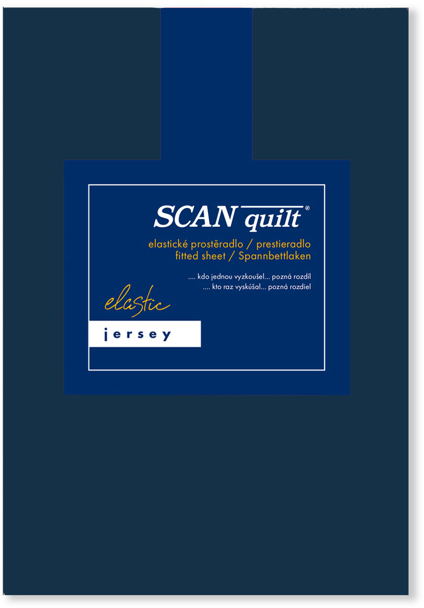 SCANquilt Prestieradlo Jersey Elastic Lycra tmavo modré 120 × 200 cm
