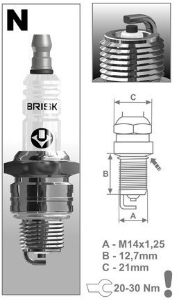 N17C zapaľovacia sviečka BRISK