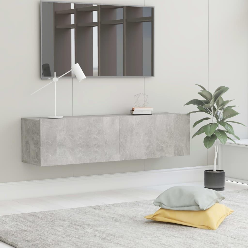TV stolík betónovosivý 120 × 30 × 30 cm drevotrieska