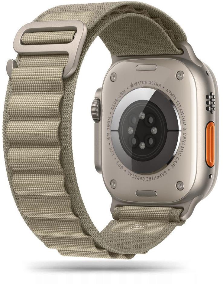 Tech-Protect Nylon na Apple Watch 42/44/45/49 mm titanium/olive