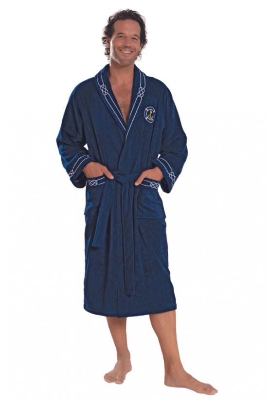 Soft Cotton – Luxusný pánsky župan Marine man v darčekovom balení, tmavo modrá, XL