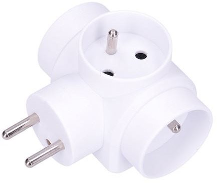 Solight Rozbočovací adaptér, 3× 10 A, biely