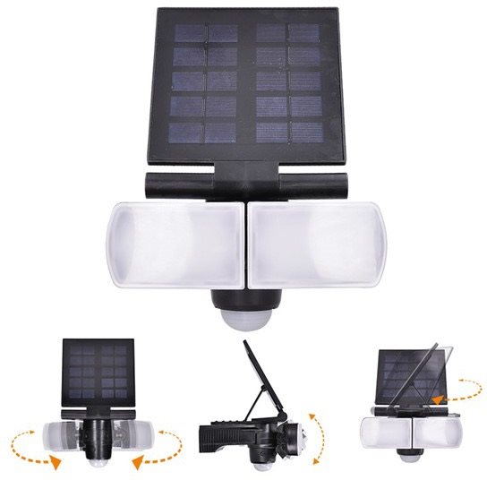 Solight LED solárne osvetlenie so senzorom, 8W, 600lm, Li-on, čierna