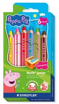 STAEDTLER Peppa Pig Noris junior jumbo 3 v 1, 6 farieb