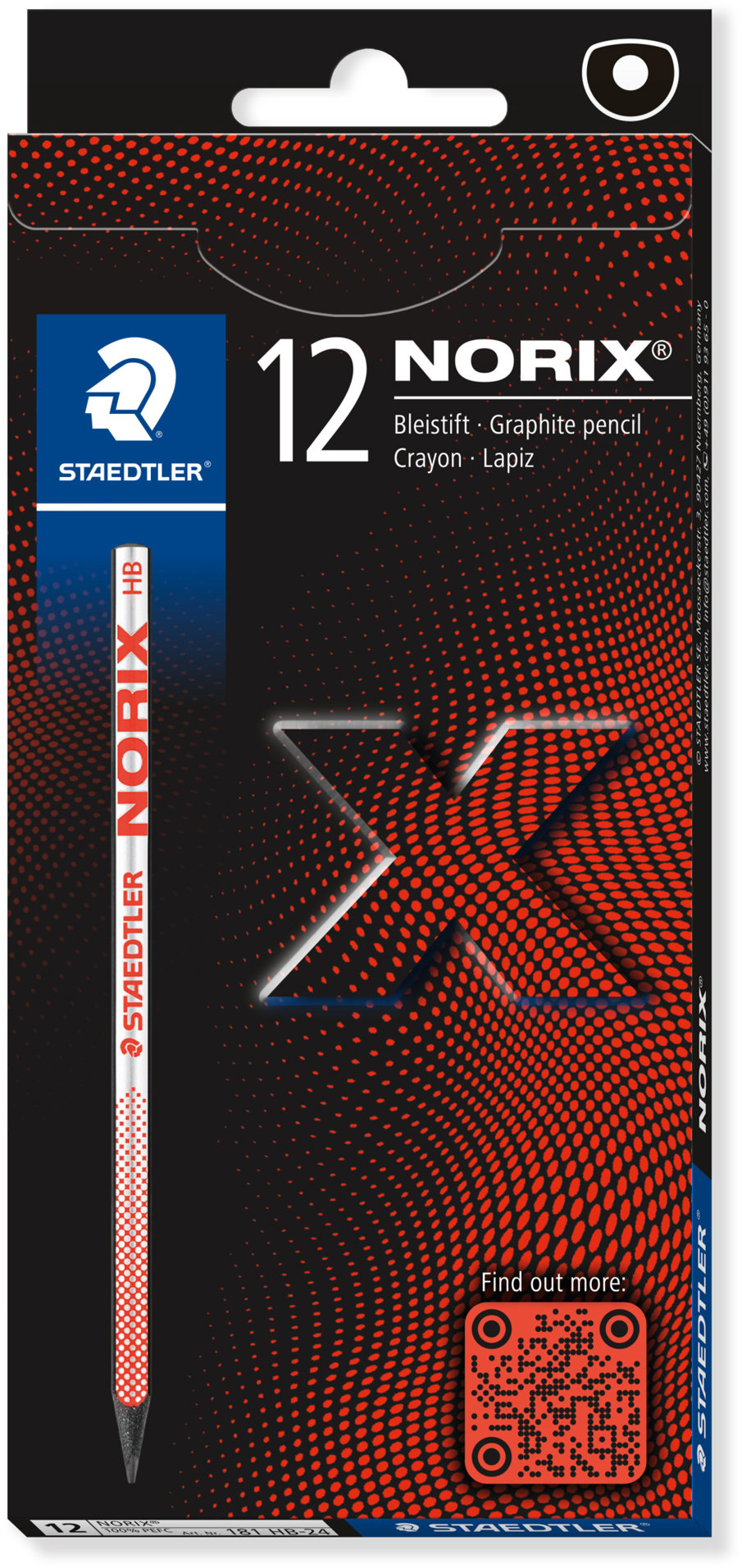STAEDTLER Norix 181, HB, červená – balenie 12 ks