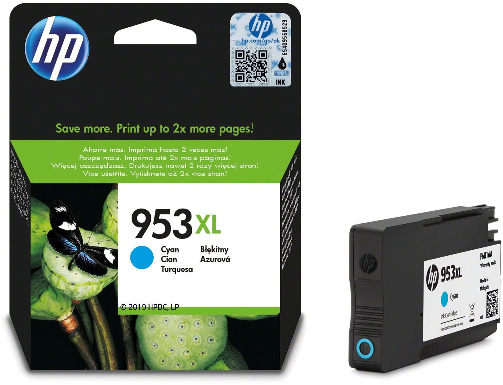 HP F6U16AE č. 953XL azúrová