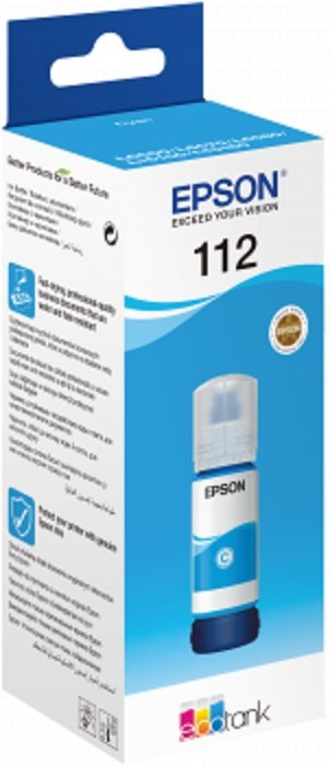 Epson 112 EcoTank Pigment Cyan ink bottle azúrová