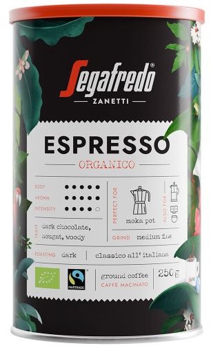 Segafredo Zanetti Espresso Organico, mletá, 250 g